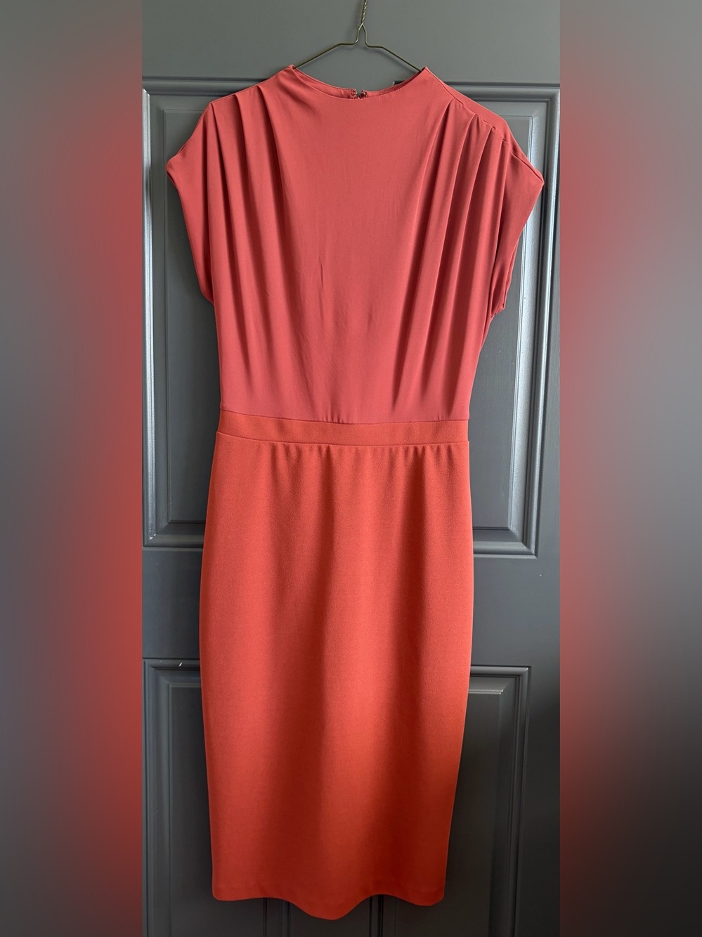 Express Coral Midi Sheath Dress